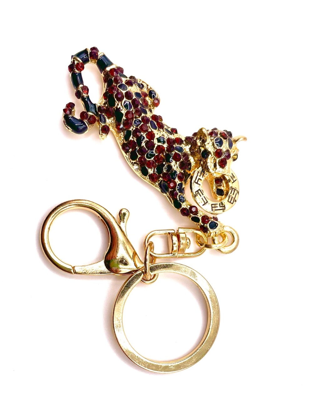 EFFY Gold-Tone Leopard Crystal Keychain